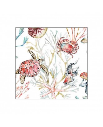 Servetele de masa, 20 buc, 33x33 cm, Sea Animals - AMBIENTE